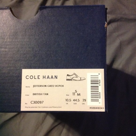 Cole Haan Men\'s Jefferson Grand Cap Toe Tan Leather Oxford Dress Shoes 11.5M NIB main image 4